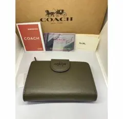 COACH　コーチ　C6390　二つ折り財布　クロスグレイン　ミディアム