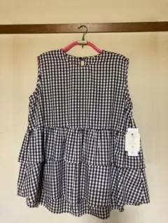 辻希美さんコラボ アンジュシャルム ギンガムチェック ノースリーブシャツ 新品