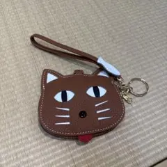 本革　エスタシオン　猫の型 コインケース ブラウン