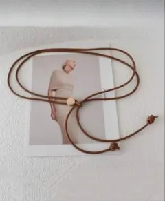 ブラウンレザーベルト スリムタイプ