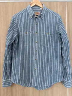 カムコ　シャンブレー　ストライプ長袖シャツ
