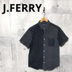 J.FERRY メンズ 半袖ドットシャツ L ブラック/ホワイトのサムネイル
