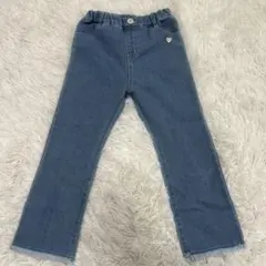 アプレレクール ライトブルーロングパンツ ハート装飾付き