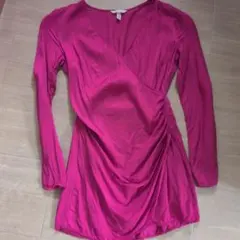 H&M ピンク ラップデザイン ワンピース S