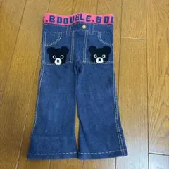 B.DOULE クマ刺繍フレアパンツ 95cm未満
