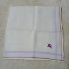新品　BURBERRY　ハンカチ　チェック柄　ホースロゴ刺繍入り　大判バーバリー