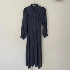 ナイスクラップ ダークグレー 長袖シャツワンピース