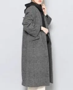 センスオブプレイスURBAN RESEARCHノーカラーコート36グレンチェック