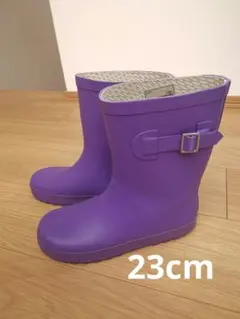 キッズ レインブーツ 23cm パープル 長靴のサムネイル