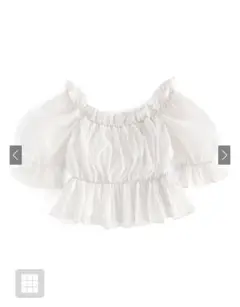 GRL シアーギャザーショート丈ブラウス［tu541］