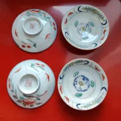 彩色茶碗蓋のみ2枚