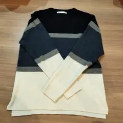 ikka ボーダー ニットセーター M