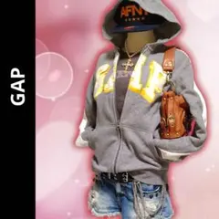 GAP レアデザイン 平成ギャル y2k 00s 海外ガール パーカー ゴールド