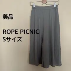 【美品】ROPE PICNIC/ガウチョパンツ/カーキ/無地/ウエストゴム