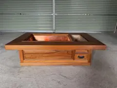 希少！新品♪120巾 欅 ケヤキ 長火鉢 囲炉裏テーブル 座敷机 検/鉄瓶