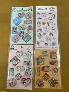 同梱で500円！ディズニーウォーターシール3枚マリーちゃん立体シール1枚セリア