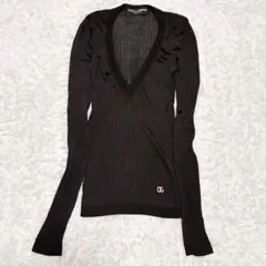 Dolce &Gabbana ドルチェ&ガッバーナ リブニット Vネック ロゴのサムネイル