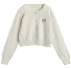 ハートボタンロゴニットカーディガン