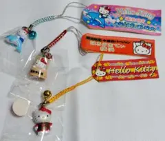 極美品/未開封】ご当地キティ 広島限定 3点 根付け ストラップ もみじ
