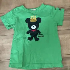 MIKI HOUSE ダブルB くまTシャツ グリーンのサムネイル