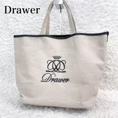 美品✨ドゥロワー drawer 刺繍　ロゴ　トートバッグ　キャンバス　A4可のサムネイル