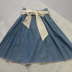 専用ですaxes femme♡ドットスカーフ付きデニムスカート♡マリンレトロ