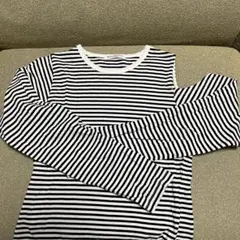 BEAUTY&YOUTH ストライプ オフショルダー Tシャツ