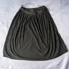 【美品】ユニクロ プリーツスカート ブラック M 裏地付き シフォン