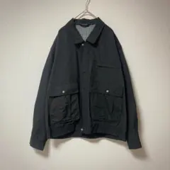 ブルゾン　柄裏地　チェック　黒　ヴィンテージ　古着