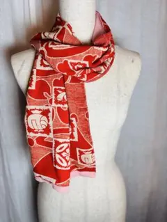 368 シルク着物リメイクハンドメイドストール　リバーシブル　美肌保温