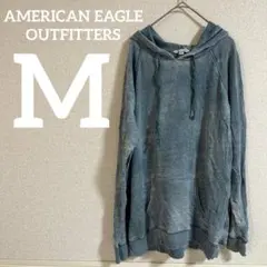 AMERICAN EAGLE OUTFITTERS 【M】フード付きパーカー 青