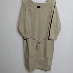 SHIPS ベージュ 長袖シャツワンピース