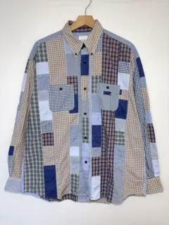 Karl Helmut パッチワークBDシャツ シャンブレー タータンチェック