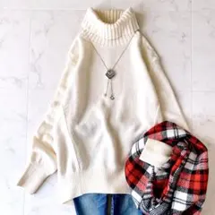 美品☆ユナイテッドアローズ 柔らか カシミア タートルネックニット 白