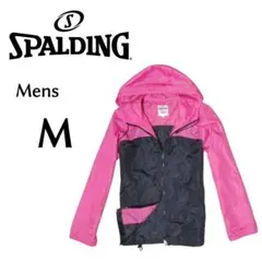 メンズ Mサイズ SPALDING ウインドブレーカー navy×pinkのサムネイル
