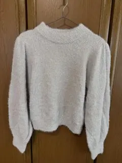 【即日！匿名配送】 Linoluce シャギーニット ラメ ライトグレー M