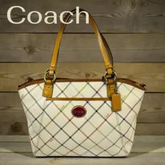 COACH コーチ　 チェック柄 トートバッグ F21924