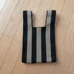 ストライプ柄 ニットバッグ エコバッグ