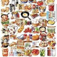 T255／コラージュ素材/海外/ステッカー/シール/PET キッチン