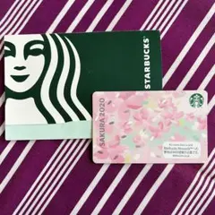 【美品】スターバックス カード 2020 サクラ 桜 フラワー PIN削り済