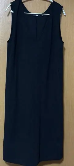 UNIQLO ユニクロ ブラッシュドジャージージャンパースカート XL 黒のサムネイル