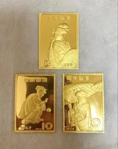 趣味週間 純金 純銀 純金張 大型 レリーフ 記念メダル 量目約31g工芸品