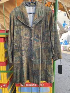 希少✨ヘルノ ロングコート カシミヤブランド裏総柄 シルク 
