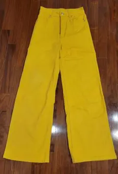 H&M イエロー ワイドデニム