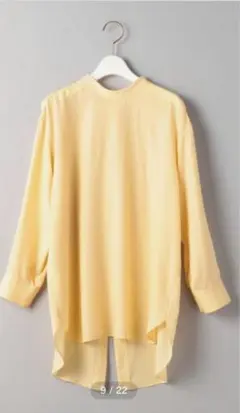 ビューティーアンドユース＊BY バックボタンスリット9分袖ブラウス＊バンドカラー