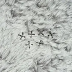 ネイルパーツ シルバー クロス型 メタル