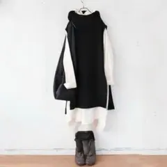 シェトワ【ベストのみ】ツイードベスト×ノースリワンピース ITAMI企画 
