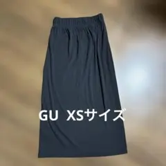 GU リブナロースリットロングスカート XS 黒