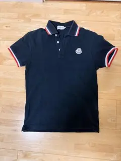 MONCLER モンクレール ポロシャツ ネイビー 襟トリコロールライン S