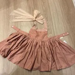 マールマール フリル付きピンクエプロン